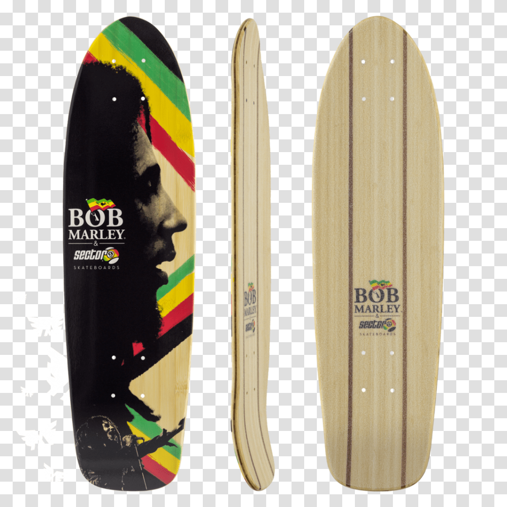 Sector Bob Marley Natty Dreads Longboard Skateboard Deck W Grip, Sea, Outdoors, Water, Nature Transparent Png