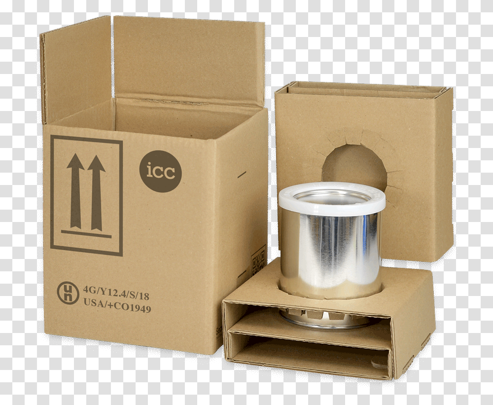 Securepacc Paint Cans Packaging Carton, Box, Cardboard, Milk, Beverage Transparent Png