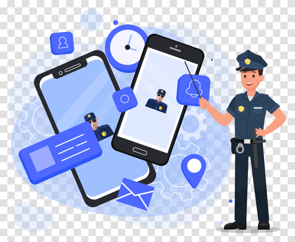 Security Guard App Mobile App, Person, Electronics, Text, Computer Transparent Png