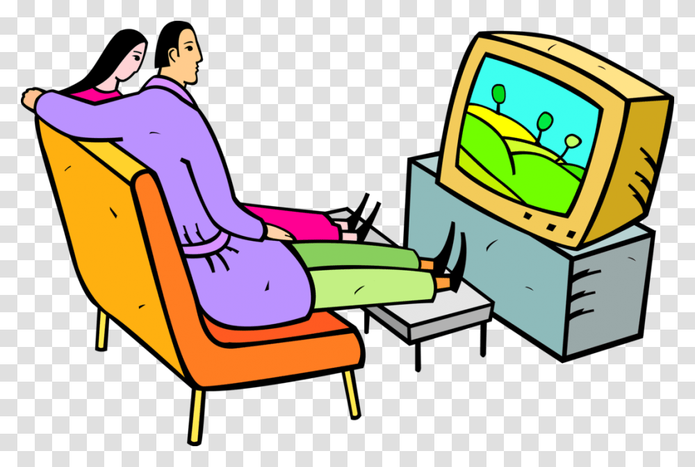 See Clipart Watch Tv Couple Watching Tv, Sitting, Person, Human, Reading Transparent Png