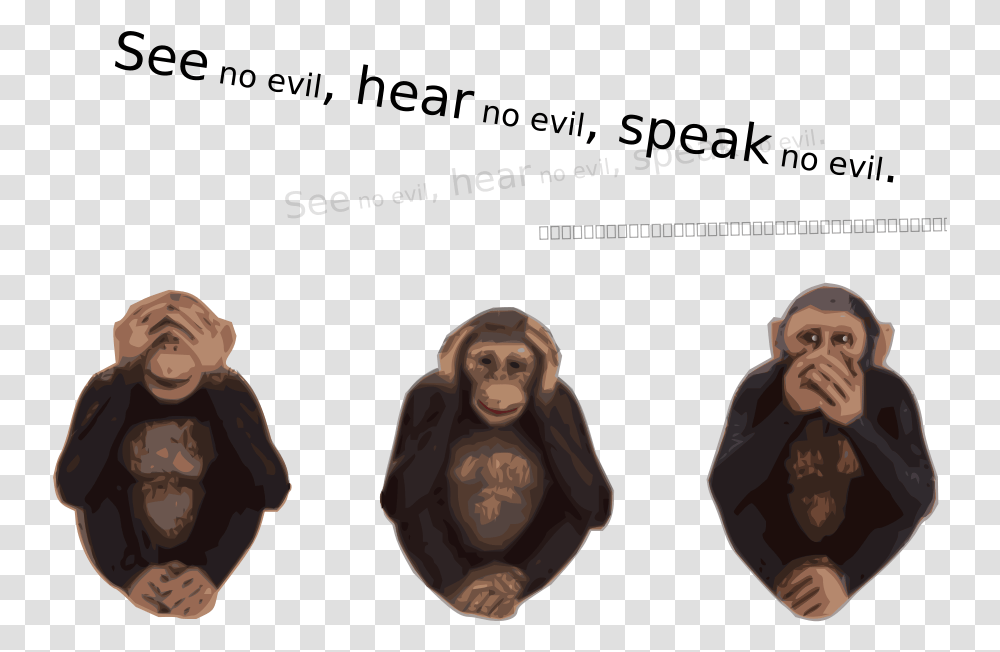See No Evil Hear No Evil Speak No Evil Svg Clip Arts See Nothing Hear Nothing, Person, Human, Sweets, Food Transparent Png