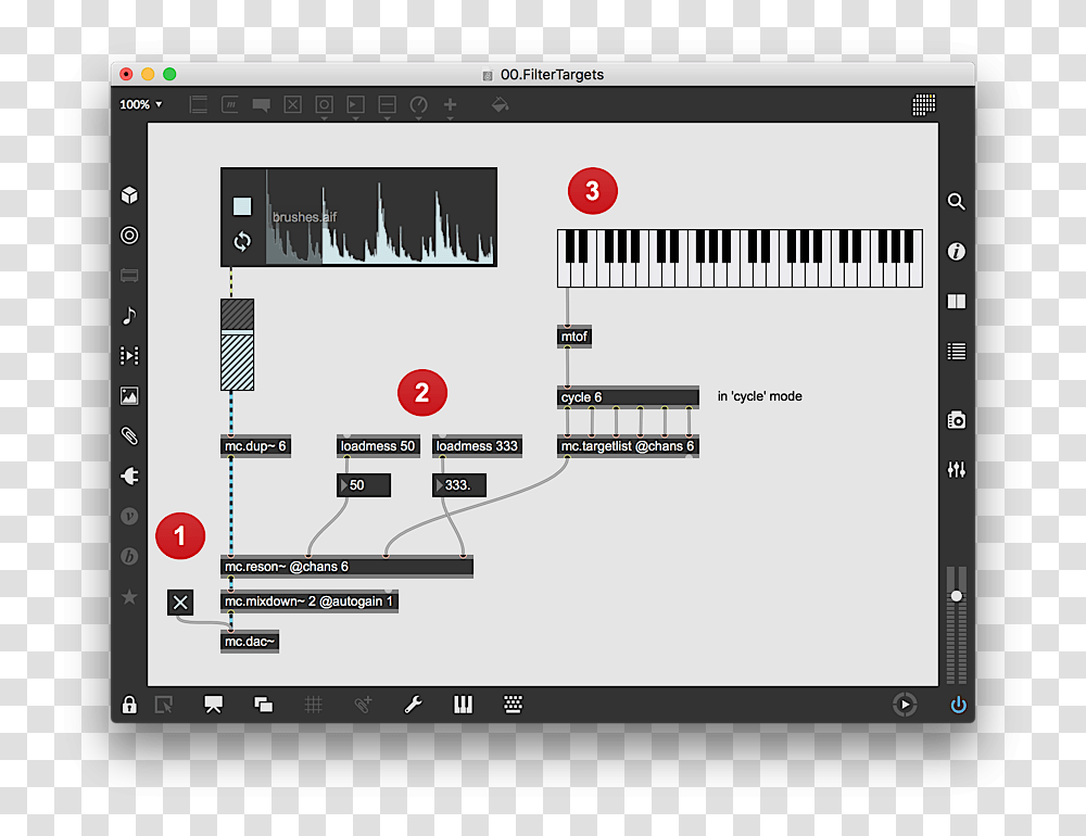 See Notes Below For Parts 1 3 Of The Patch Max Msp Buffer Groove, Plot, Electronics, Diagram, Plan Transparent Png