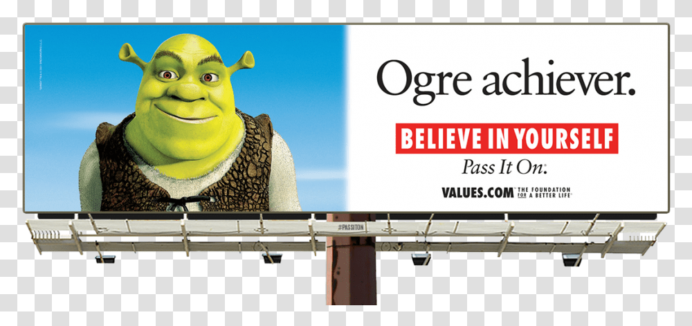 See The Believe In Yourself Shrek Billboard And Pass Muhammad Ali Fbl Billboard, Advertisement Transparent Png