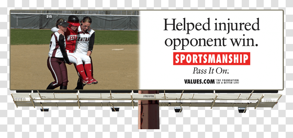 See The Sportsmanship Billboard Of A Team That Helped Times Square, Person, Human, Apparel Transparent Png