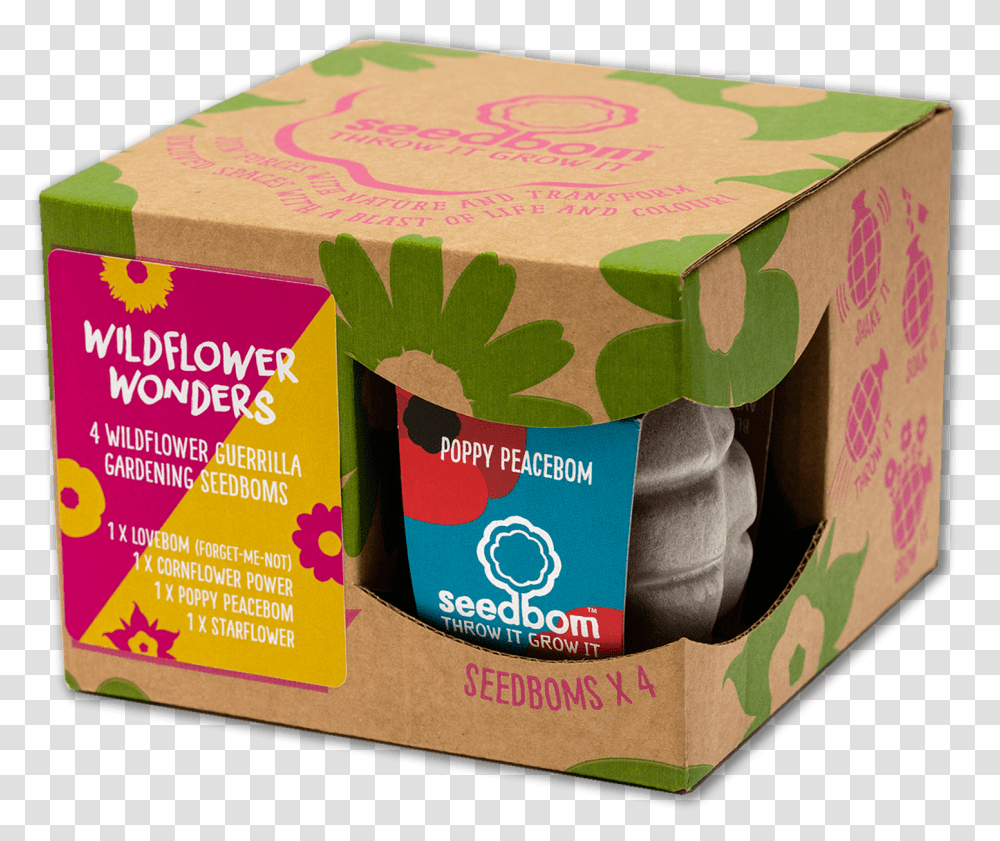 Seed Bomb Bees, Box, Cardboard, Carton, Paper Transparent Png
