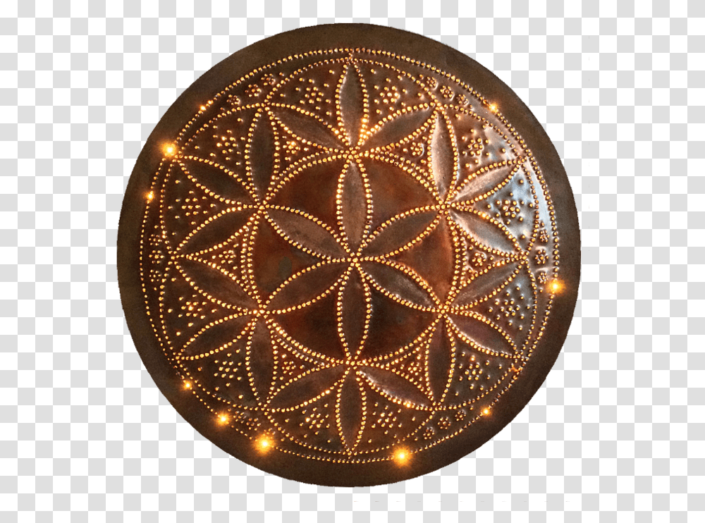 Seed Of Life Copper Lightmandala Circle, Ornament, Pattern, Fractal, Rug Transparent Png