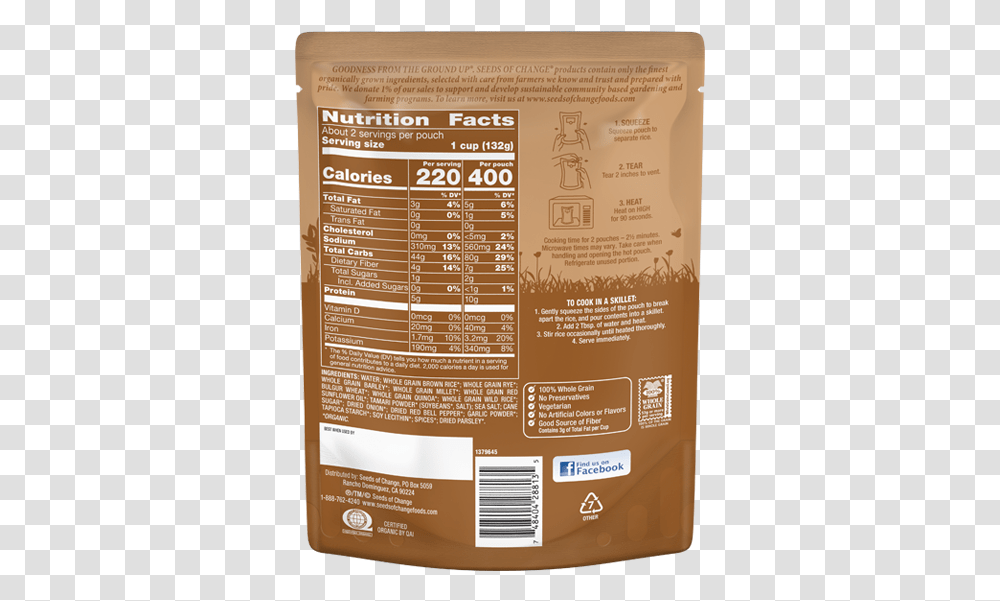 Seeds Of Change Seven Whole Grains Nutrition Facts, Menu, Tin, Can Transparent Png