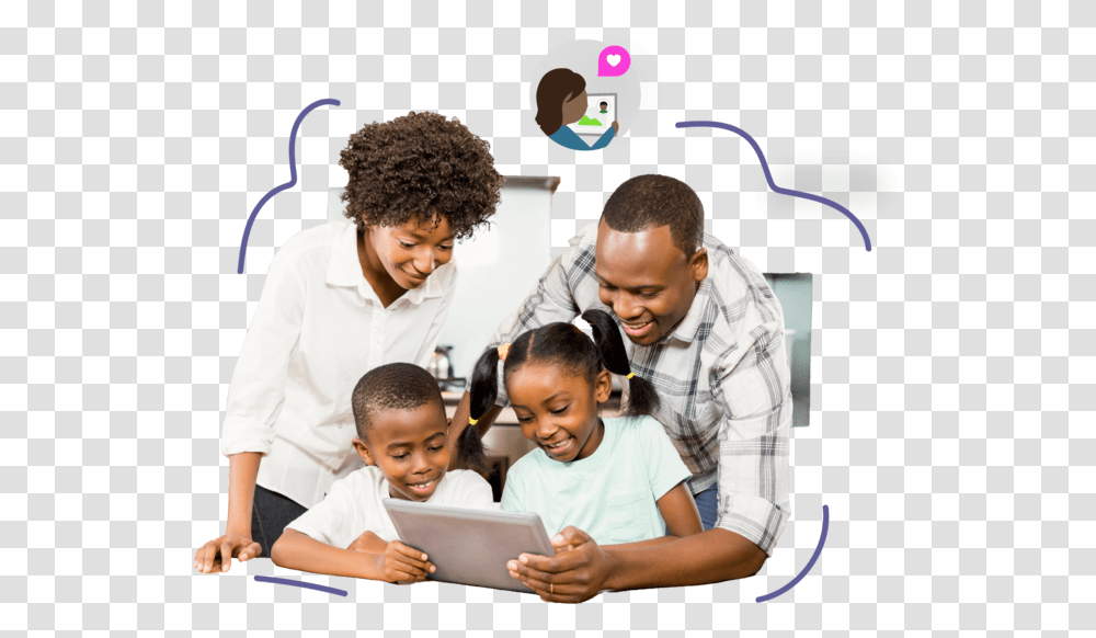 Seesaw Family Playing With Ipad, Person, Human, People, Sunglasses Transparent Png