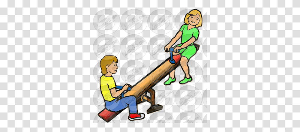Seesaw Picture For Classroom Therapy Use, Person, Human, Toy, Weapon Transparent Png