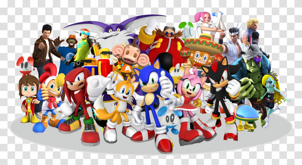 Sega All Character Sonic And Sega All Stars Racing, Person, Human, Super Mario, Crowd Transparent Png