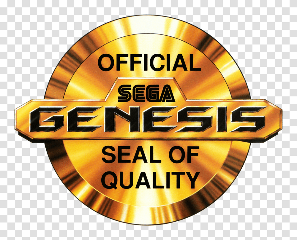 Sega Genesis Seal Of Quality Logo, Trademark, Gold, Badge Transparent Png