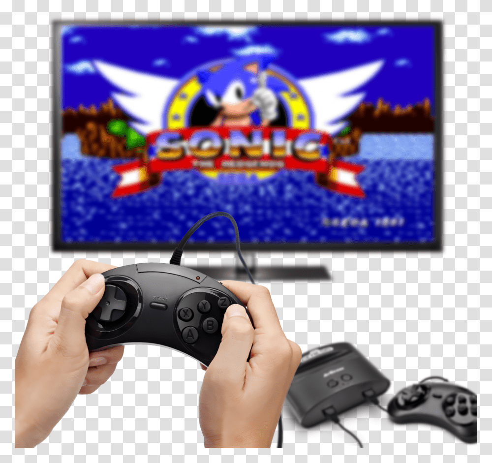 Sega Genesis, Video Gaming, Person, Human, Monitor Transparent Png