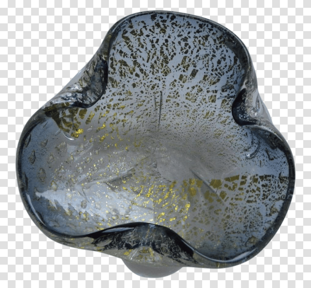 Seguso Murano Smoke And Gold Leaf Bowl Art, Dish, Meal, Plant, Crystal Transparent Png