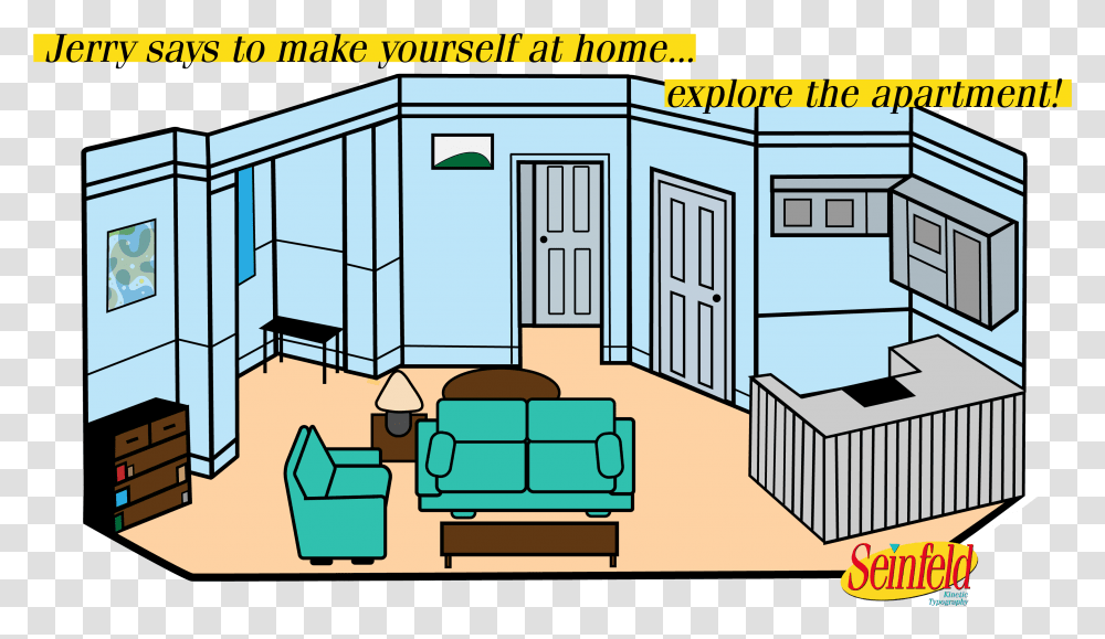 Seinfeld Site Cartoon, Furniture, Interior Design, Indoors, Housing Transparent Png