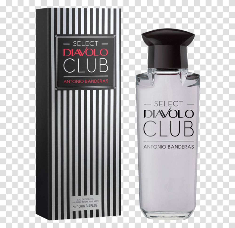 Select Diavolo Club Antonio Banderas, Bottle, Cosmetics, Shaker, Perfume Transparent Png