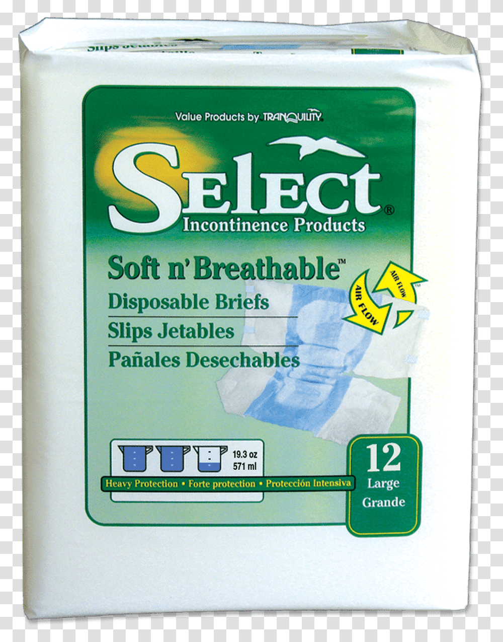 Select Soft N Select Disposable Brief, Gum, Ice, Outdoors Transparent Png