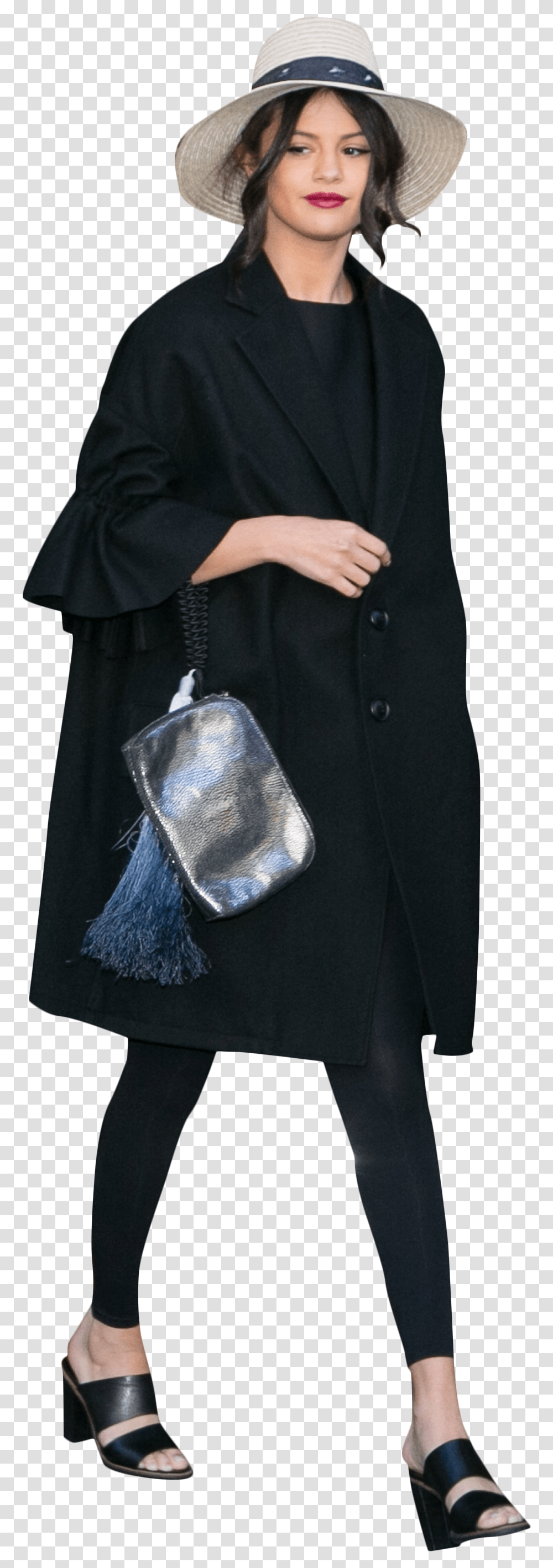Selena Gomez Black Dress Portable Network Graphics, Hat, Accessories, Handbag Transparent Png
