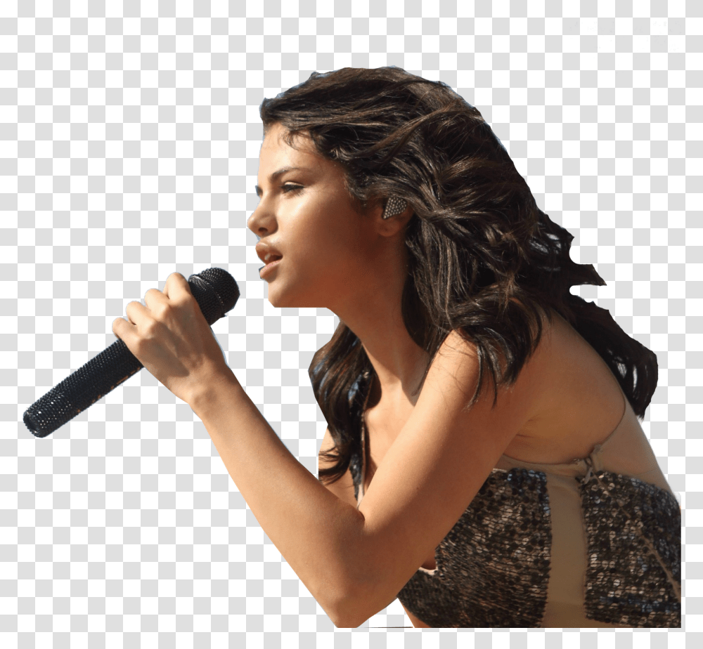 Selena Gomez, Person, Finger, Microphone Transparent Png