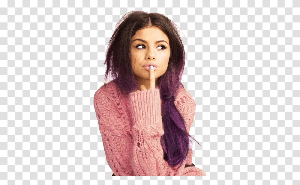Selena Gomez Selena Gomez Purple, Person, Sweater, Face Transparent Png