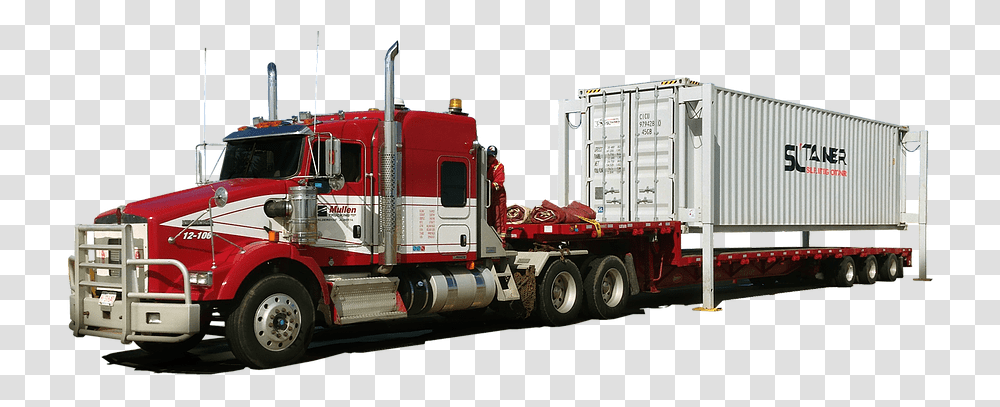 Self Lifting Shipping Container, Truck, Vehicle, Transportation, Trailer Truck Transparent Png