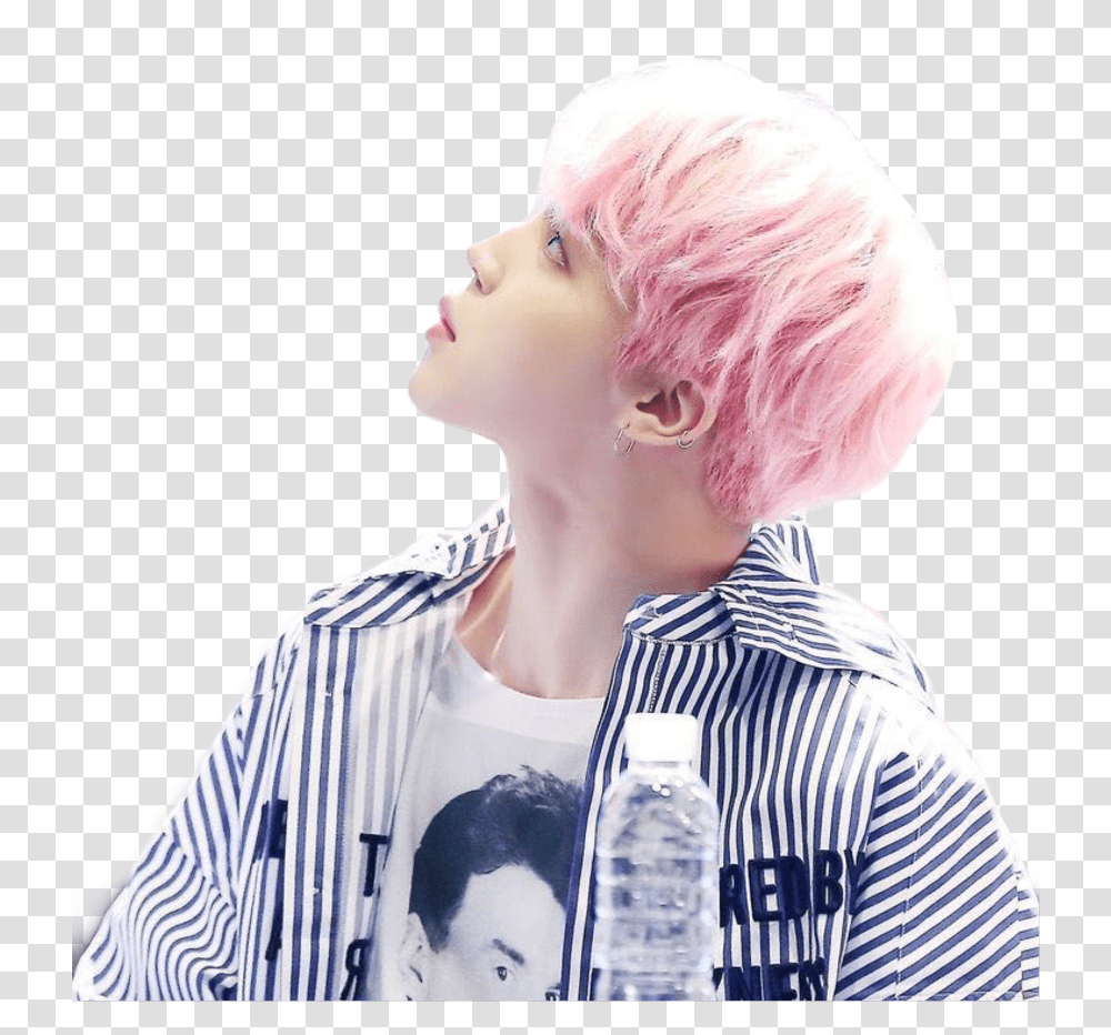Self Mask Jimin With Pink Hair, Sleeve, Person, Shirt Transparent Png