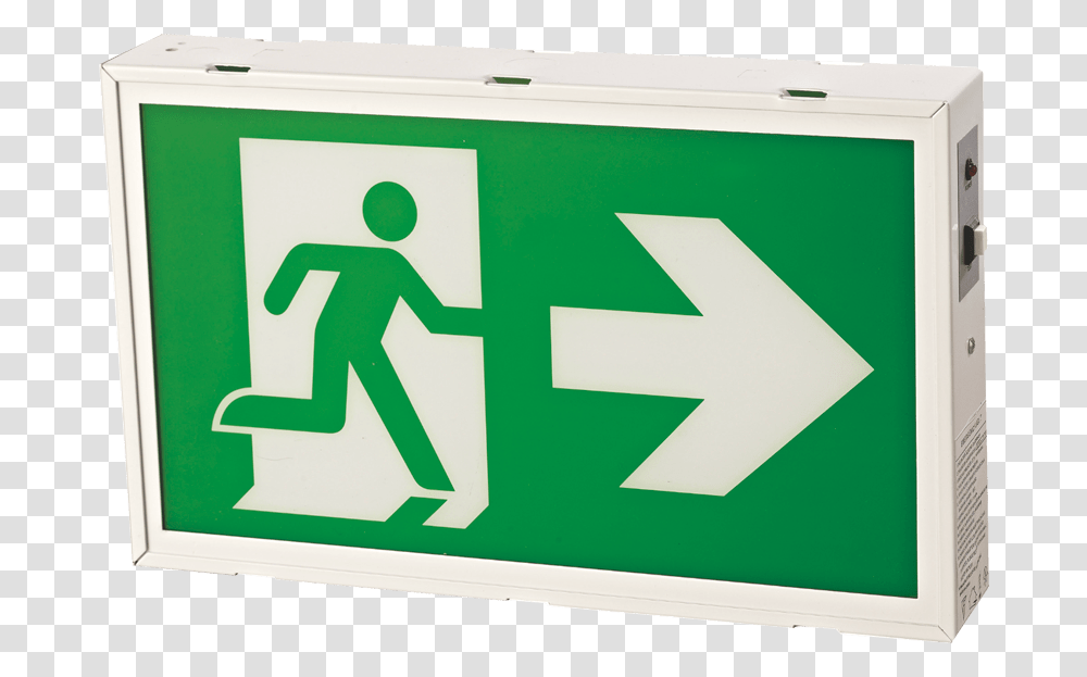Self Powered Led Running Man Exit Sign, Road Sign Transparent Png