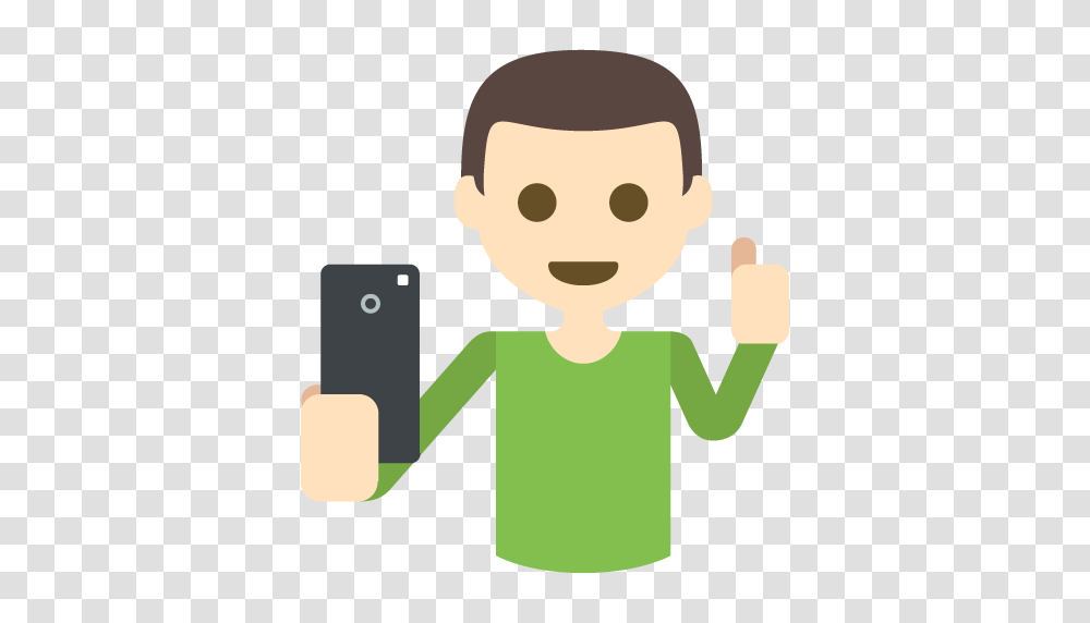 Selfie Light Skin Tone Emoji Emoticon Vector Icon Free Download, Green, Face, Plant, Electronics Transparent Png