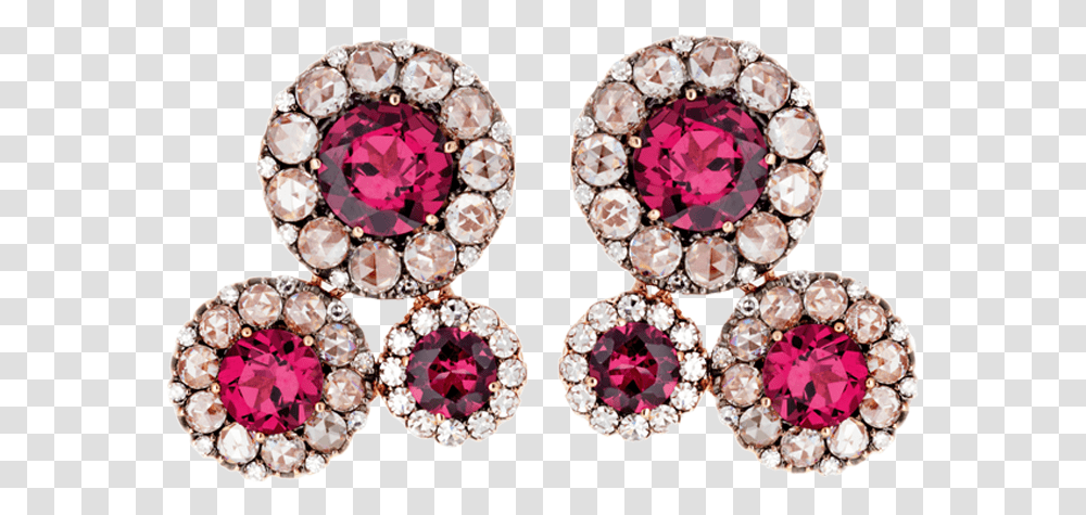 Selim Mouzannarbeirutdiamond&rhodoliteearringbt504 Earrings, Accessories, Accessory, Jewelry, Gemstone Transparent Png