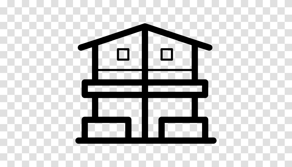 Semi Detached House Construction Home Icon With And Vector, Gray, World Of Warcraft Transparent Png