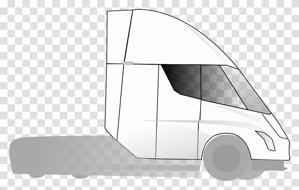 Semi Drawing Mud Truck Clipart Free Tesla Semi Truck Drawing, Van, Vehicle, Transportation, Caravan Transparent Png