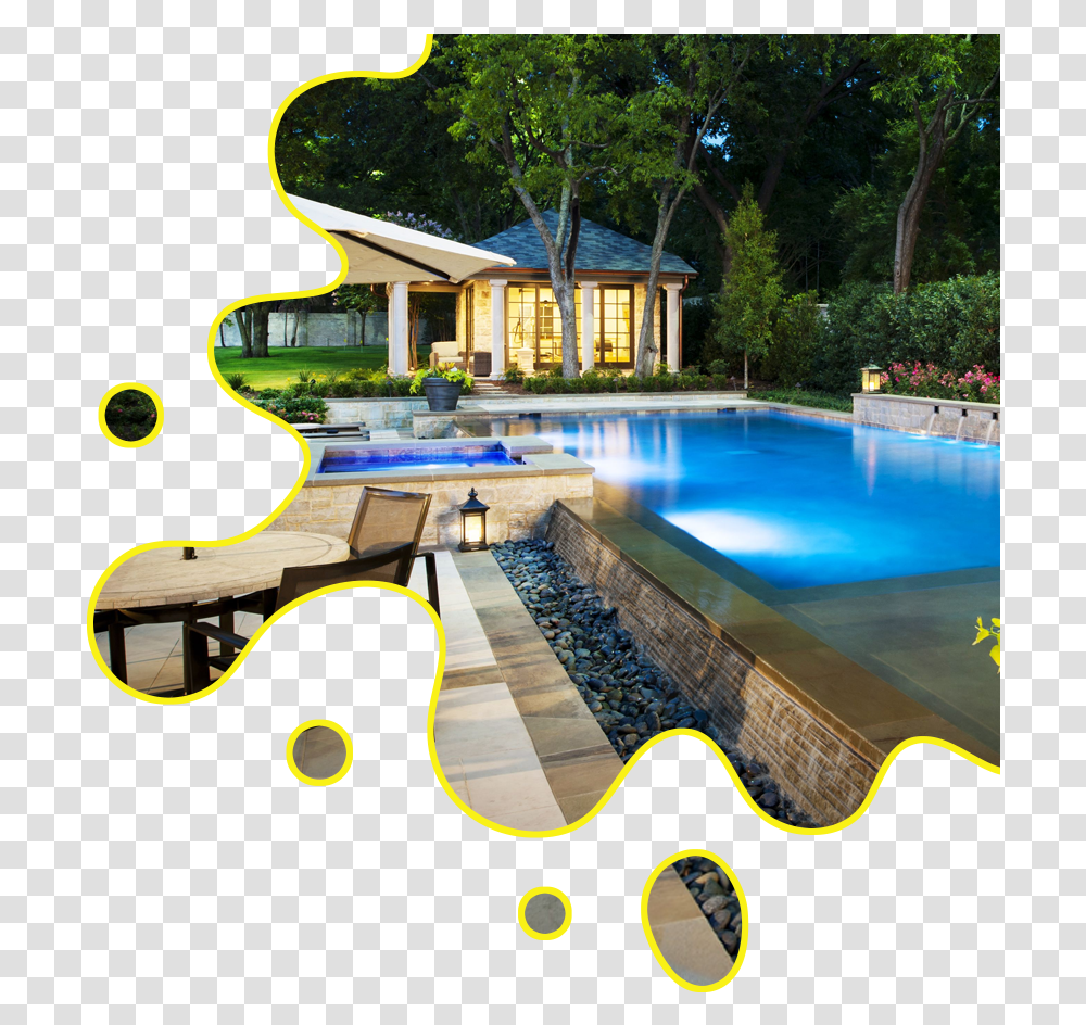 Semi Inground Rectangle Pool Landscape Ideas, Water, Hotel, Building, Swimming Pool Transparent Png