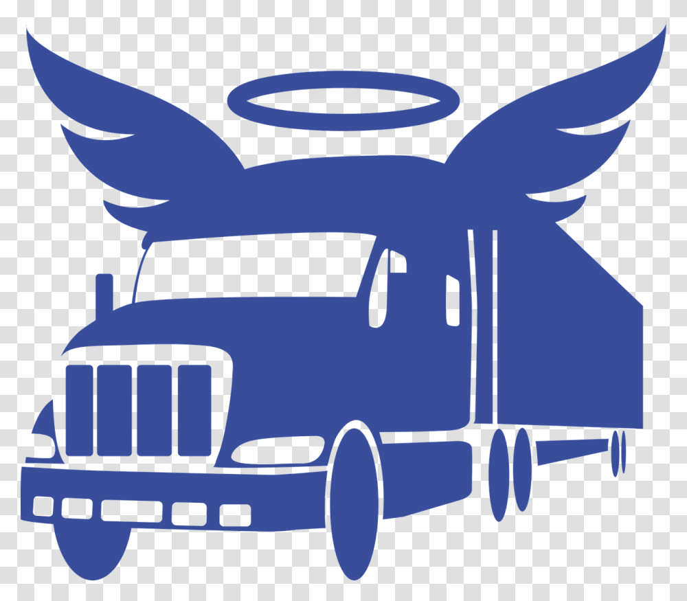 Semi Truck With Angel Wings, Vehicle, Transportation, Van, Helicopter Transparent Png
