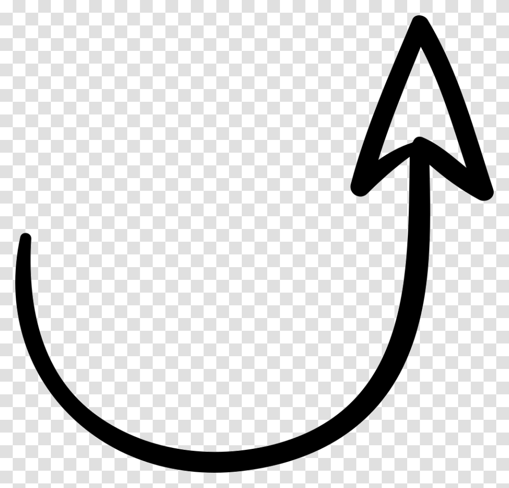 Semicircular Up Arrow Drawn Curved Arrow, Stencil, Alphabet Transparent Png