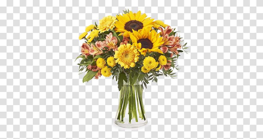 Seminyak Sunflowers & Chrysanthemums Rose And Sunflower Bouquet, Plant, Blossom, Flower Arrangement, Daisy Transparent Png
