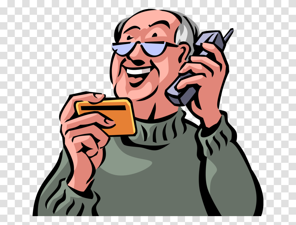 Senior Citizen Clipart Old Man Talking On Phone Clipart, Person, Human, Face, Video Gaming Transparent Png