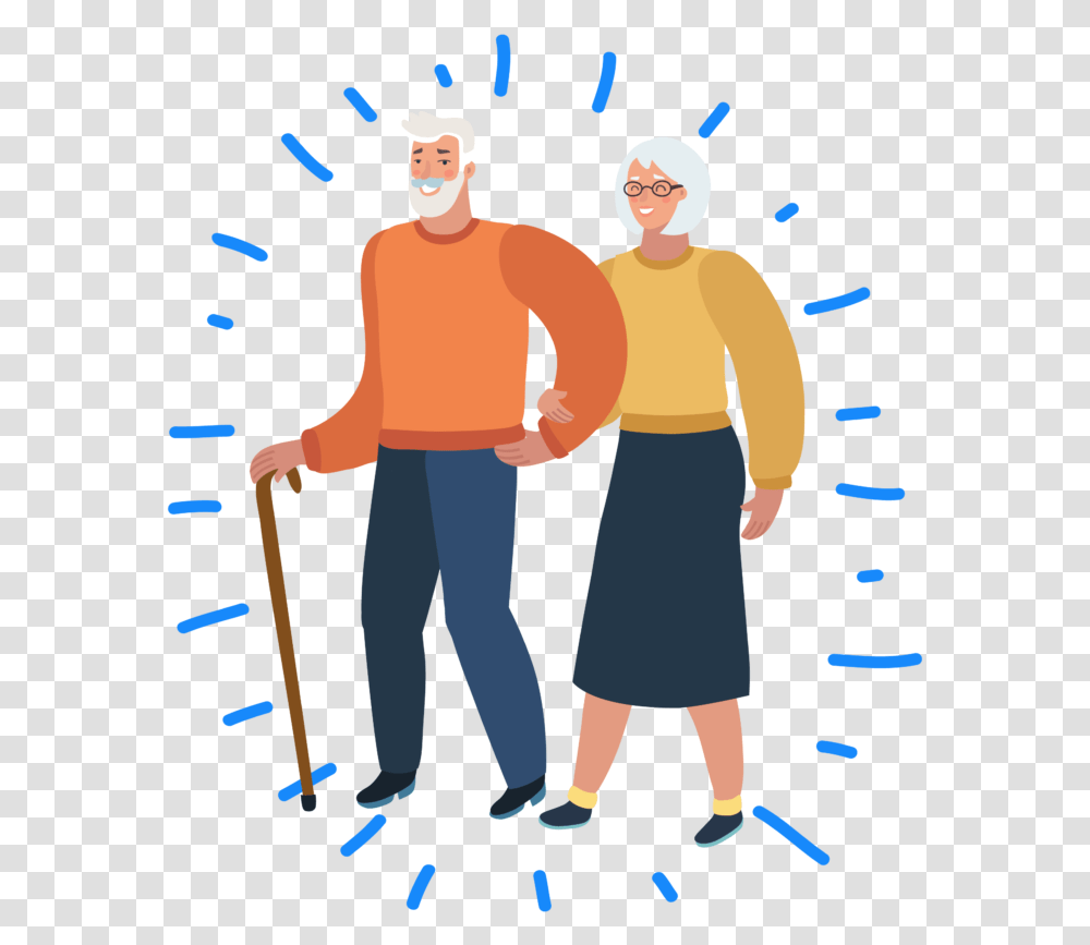 Senior Citizen Elderly Illustration, Person, Human, Standing, Hand Transparent Png