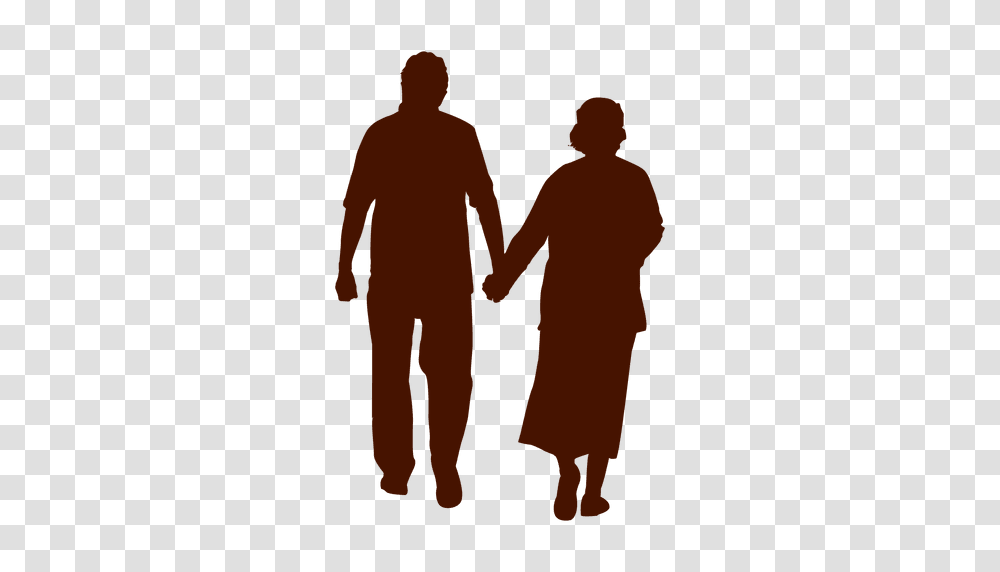 Senior Couple Silhouette, Hand, Holding Hands, Person, Human Transparent Png