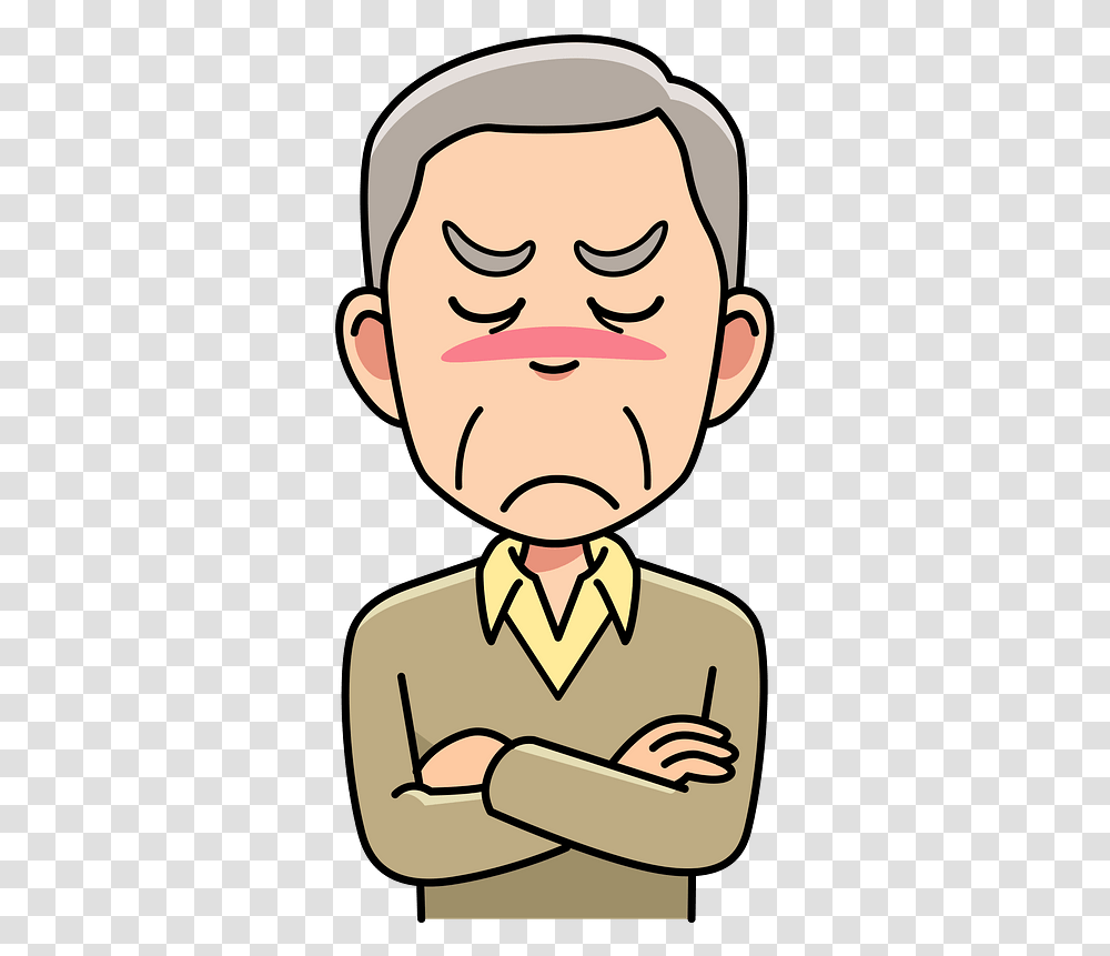 Senior Man Is Angry Clipart Grandfather Cartoon, Face, Head, Performer, Smile Transparent Png