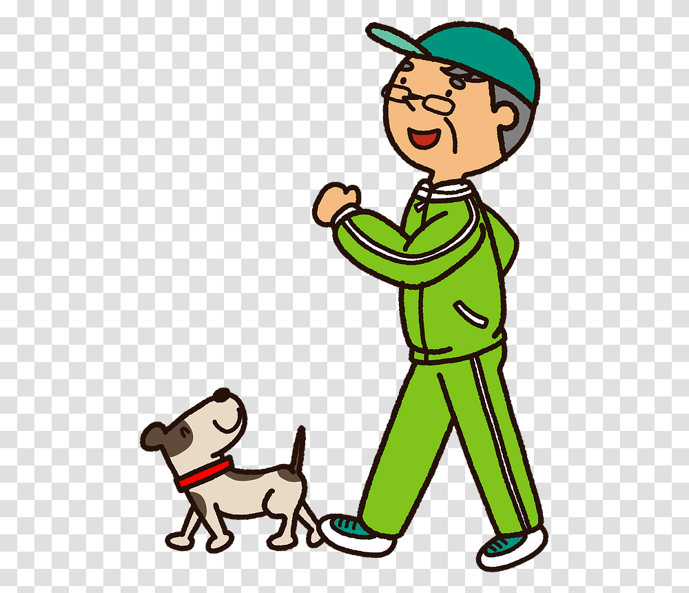 Senior Man Walking Dog Clipart Illustration, Elf, Drawing, Doctor, Sport Transparent Png