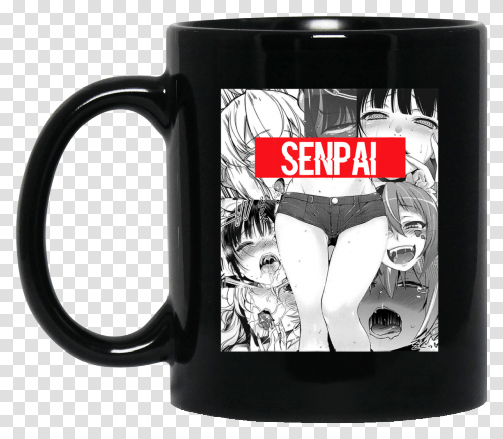 Senpai Ahegao Face Lewd Manga Anime Anime Merch, Coffee Cup, Person, Human, Stein Transparent Png