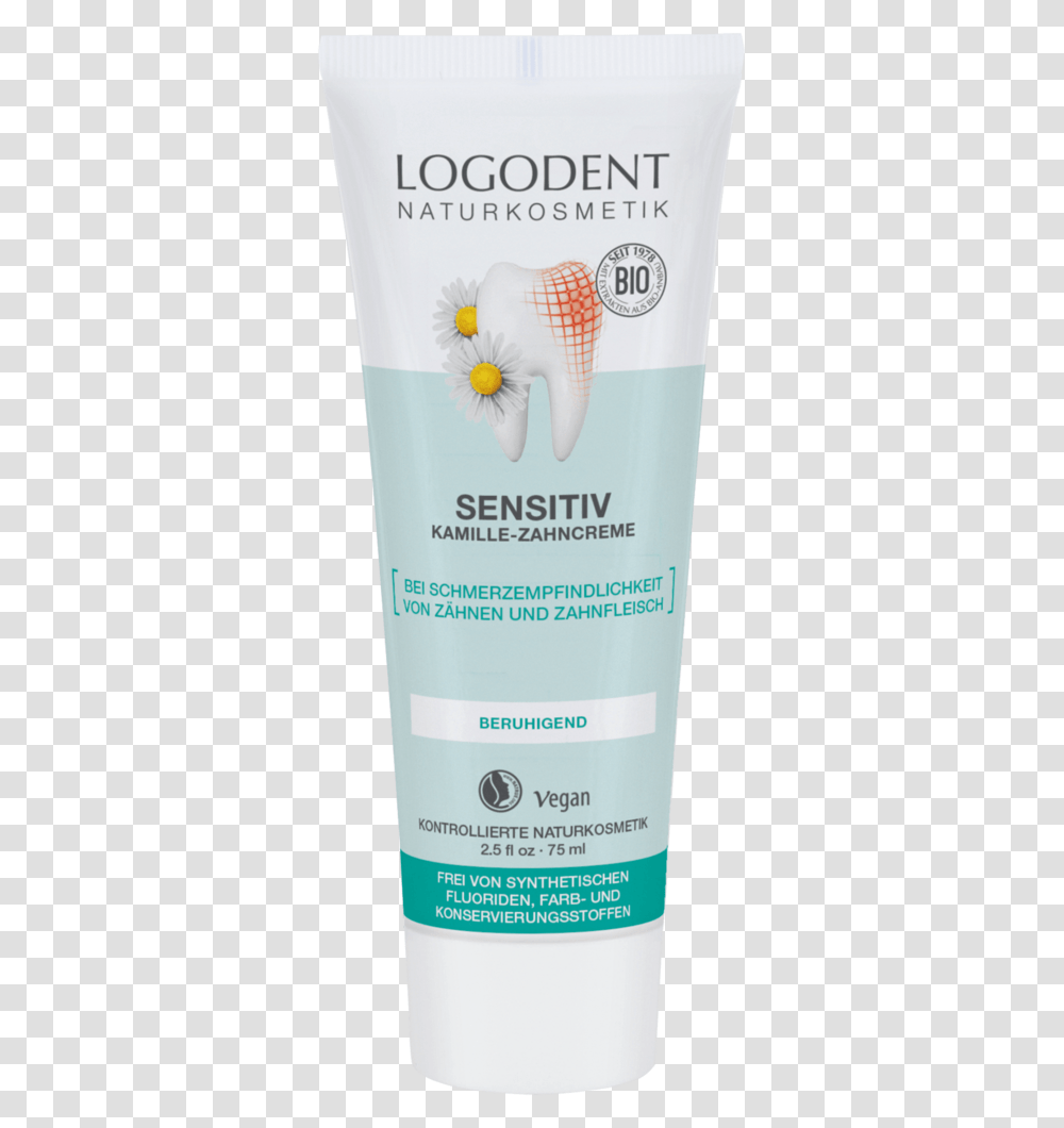 Sensitive Chamomile Toothpaste Logodent Toothpaste, Bottle, Cosmetics, Lotion, Sunscreen Transparent Png