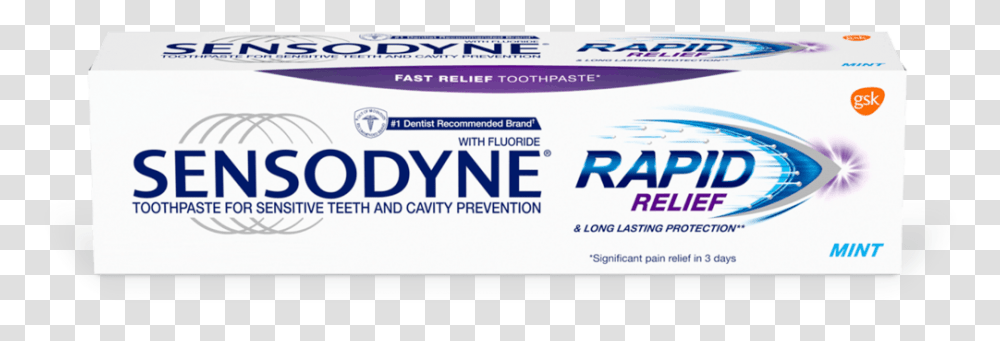 Sensodyne Rapid Relief Toothpaste In Mint Sensodyne Rapid, Word, Weapon, Weaponry Transparent Png