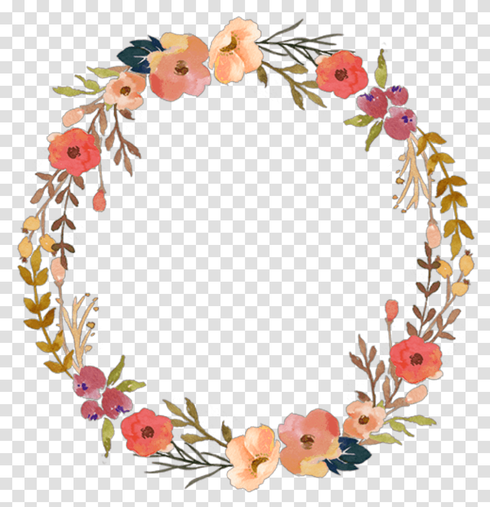 September Flowers Flores Circleframe Overlay Fallcolors Pink Flower Wreath, Floral Design, Pattern Transparent Png