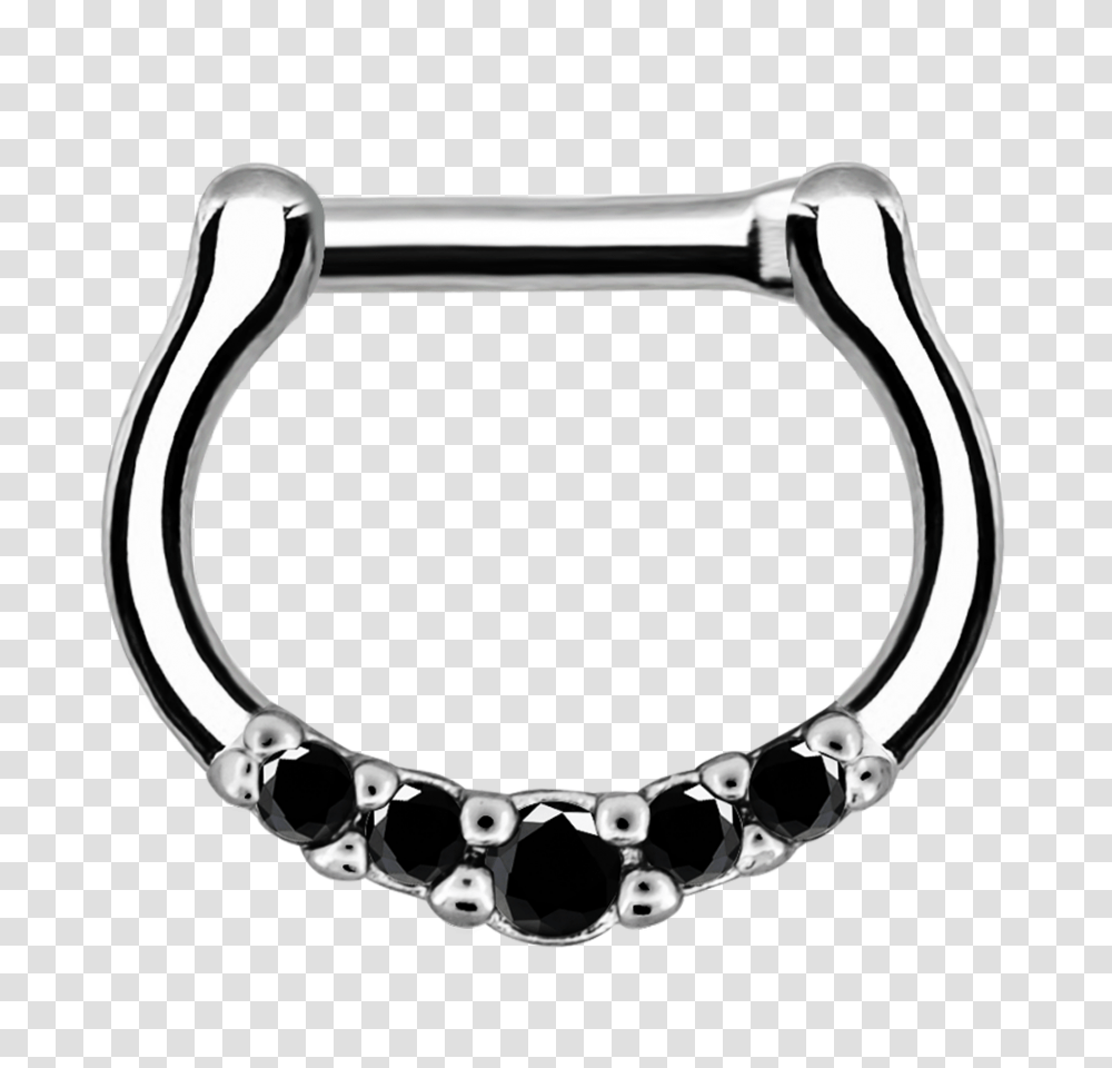 Septum Clicker Black Cz Gems Septum Jewelry Nose Ring Hoop Oufer, Bracelet, Accessories, Accessory, Buckle Transparent Png