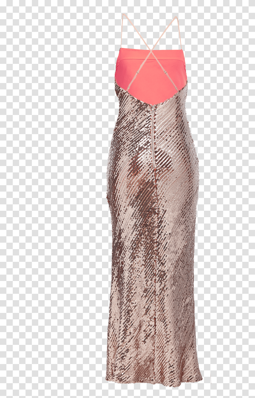 Sequin Slip Dress In Colour Shrimp Gown, Apparel, Evening Dress, Robe Transparent Png