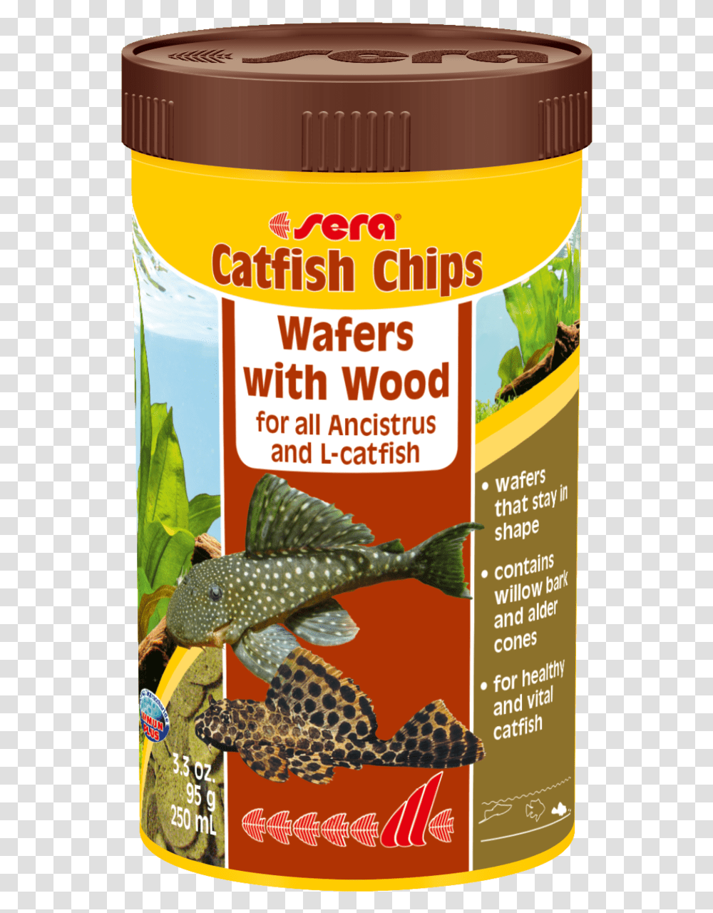 Sera Catfish Wafers With Wood Sera Catfish Chips, Animal, Person, Advertisement, Poster Transparent Png