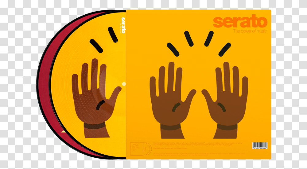 Serato Control Vinyl Serato Vinyl Emoji, Hand, Poster, Advertisement, Logo Transparent Png