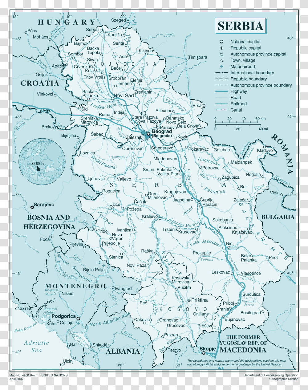 Serbia Large Map Map Of Serbia, Diagram, Atlas, Plot Transparent Png