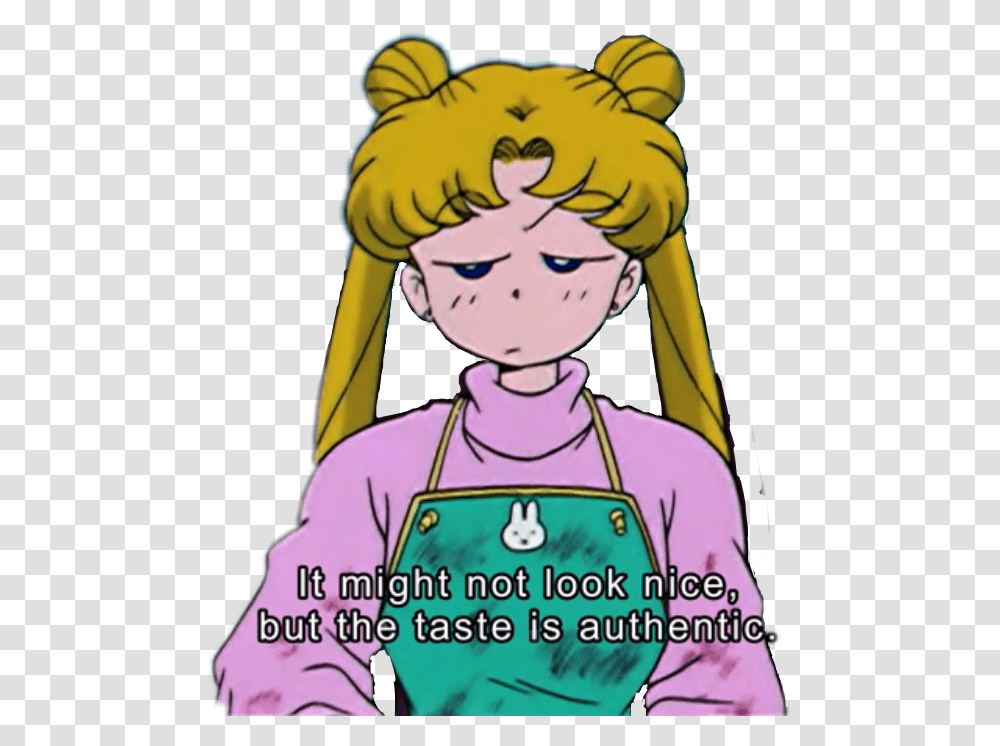 Serenity Sailormoon 90s Aesthetic 90sanime 90 Aesthetic Sailor Moon, Person, Female, Label Transparent Png