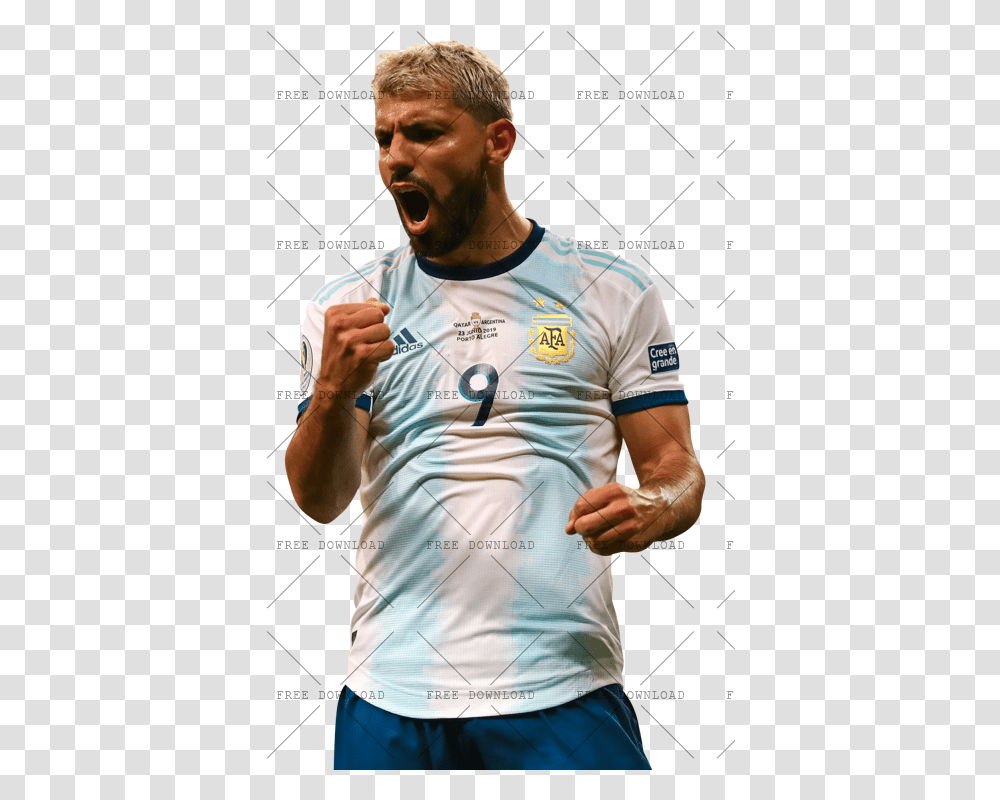 Sergio Aguero Image With Jeans Background, Clothing, Person, Face, Sleeve Transparent Png